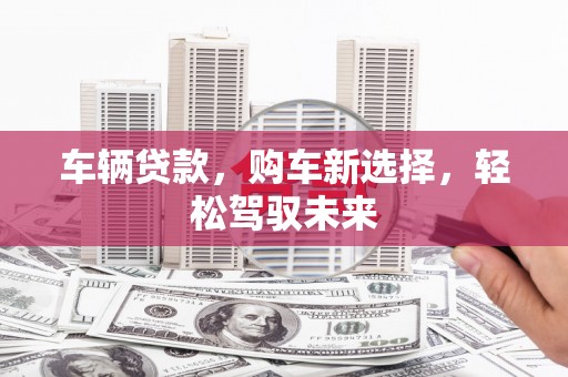 仁和车辆贷款，购车新选择，轻松驾驭未来