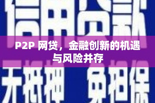 仁和P2P 网贷，金融创新的机遇与风险并存