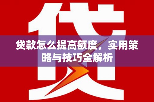 仁和贷款怎么提高额度，实用策略与技巧全解析