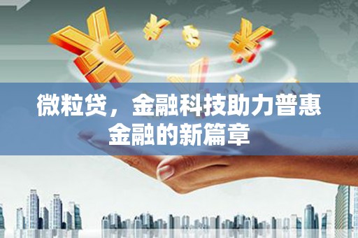 仁和微粒贷，金融科技助力普惠金融的新篇章
