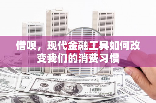 仁和借呗，现代金融工具如何改变我们的消费习惯