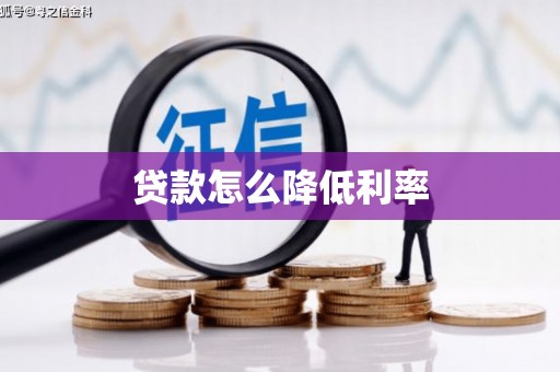 仁和贷款怎么降低利率